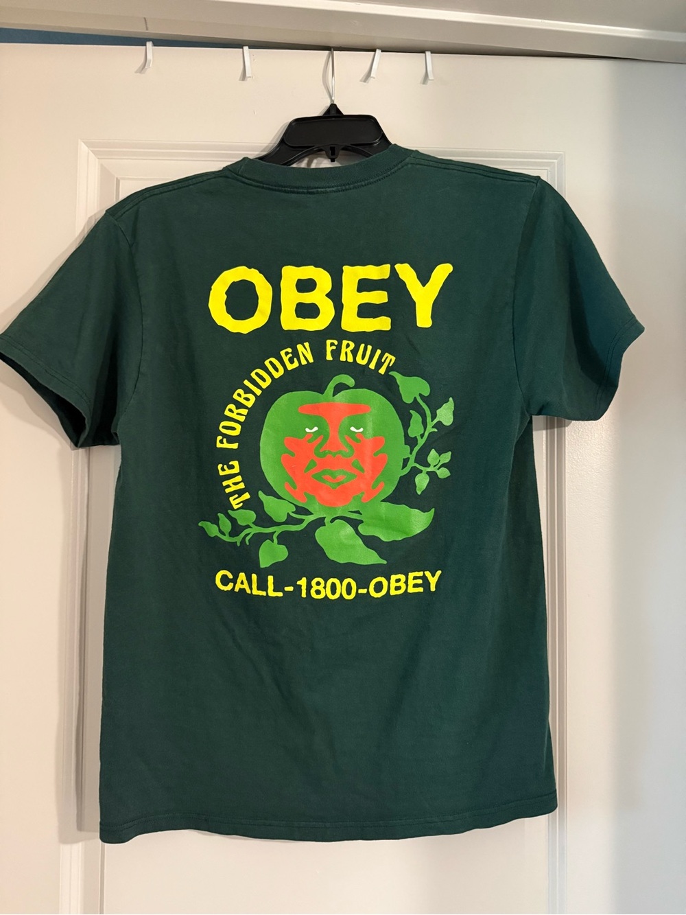 Obey Green Short-Sleeve 'Forbidden Fruit' Graphic Tee with Yellow Logo